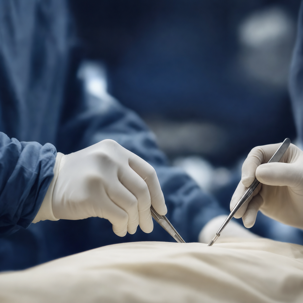 Dr. Rhodes outside the operating room